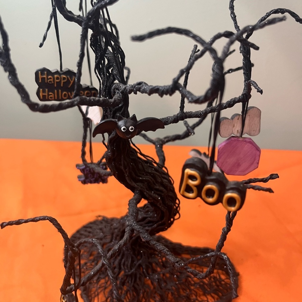 6/$25 Halloween Black Tree Decor with Ghost and Sign Accents - Picture 14 of 16